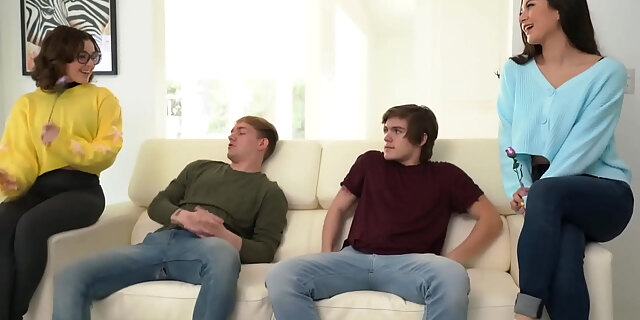 big tits,blowjob,brunette,deepthroat,foursome,glasses,group,sex,sister,slut,story,teen,wild